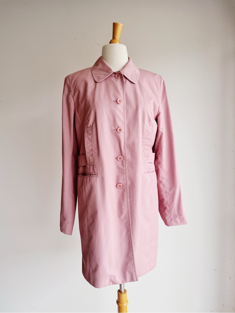 Ann Taylor LOFT Dusty Rose Pink Cotton Blend Car Coat Jacket M
